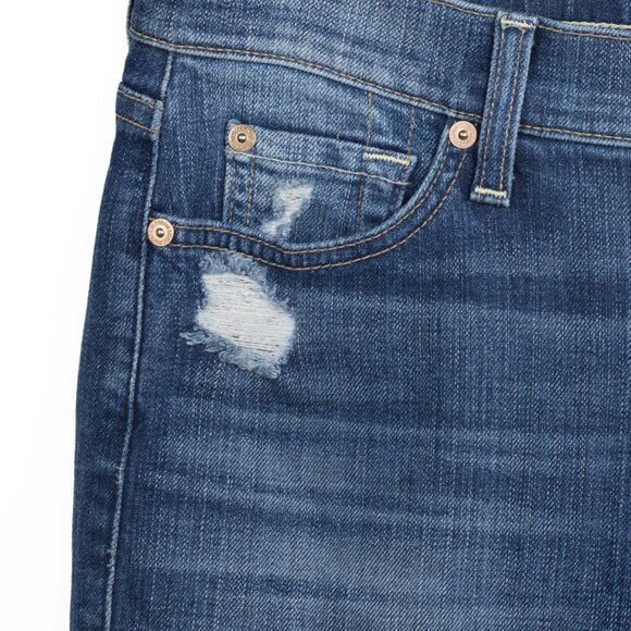 7 For All Mankind The Ankle Skinny Distressed Jeans Size 29 - Picture 5 of 8